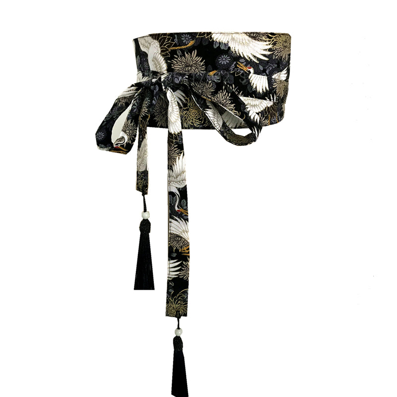 Women's Belt Fabric Japanese Style Japanese Crane Decoration