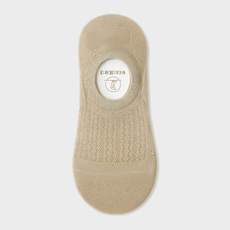 Women's Summer Mesh Thin Invisible Socks Solid Color Breathable Low-Top Silicone Non-Slip No-Slip Short Socks