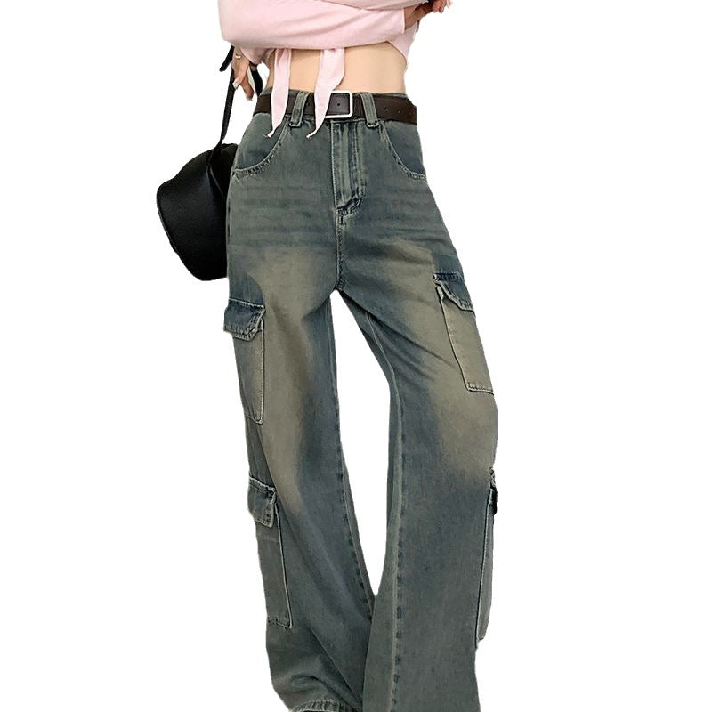 Women's Fashion Casual Retro Cargo Jeans