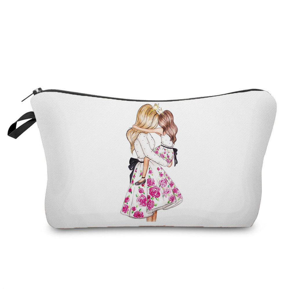 Mother And Daughter Printed Cosmetic Bag Storage And Portable
