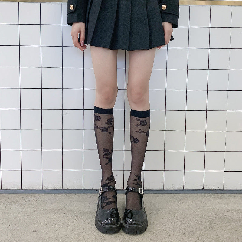 Summer New Cute Over-the-knee  Lace Calf Socks