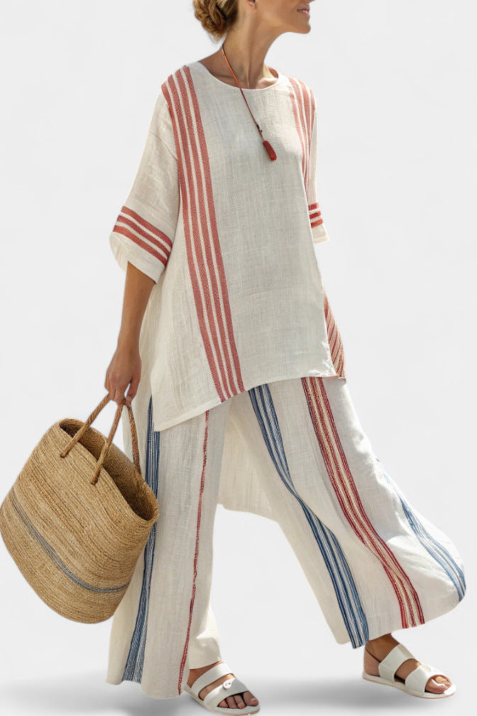 Plus-size Loose Casual Women's Beach Two-piece Set