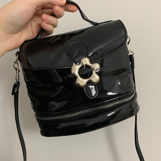 Metal Flower Buckle All-match Fashionable Mini One-shoulder Messenger Bag