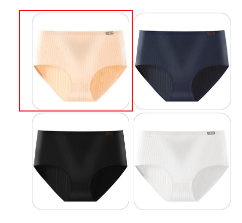 Womens High-Waisted Solid-Colored Breathable Comfortable Thong Underwear