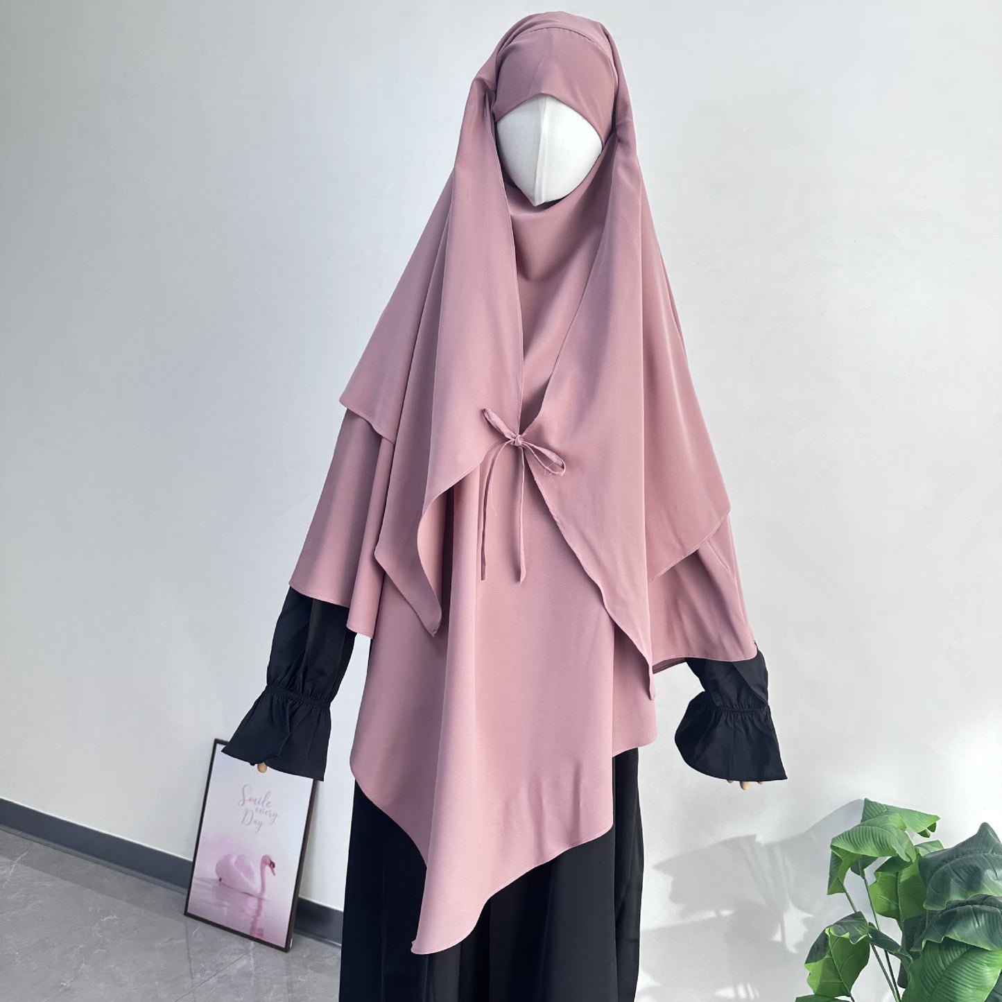 Middle East Turkey Solid Color Double-layer Headscarf