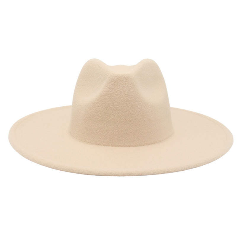 Large Brim Solid Color Cashmere Fashion Felt Jazz French Top Hat