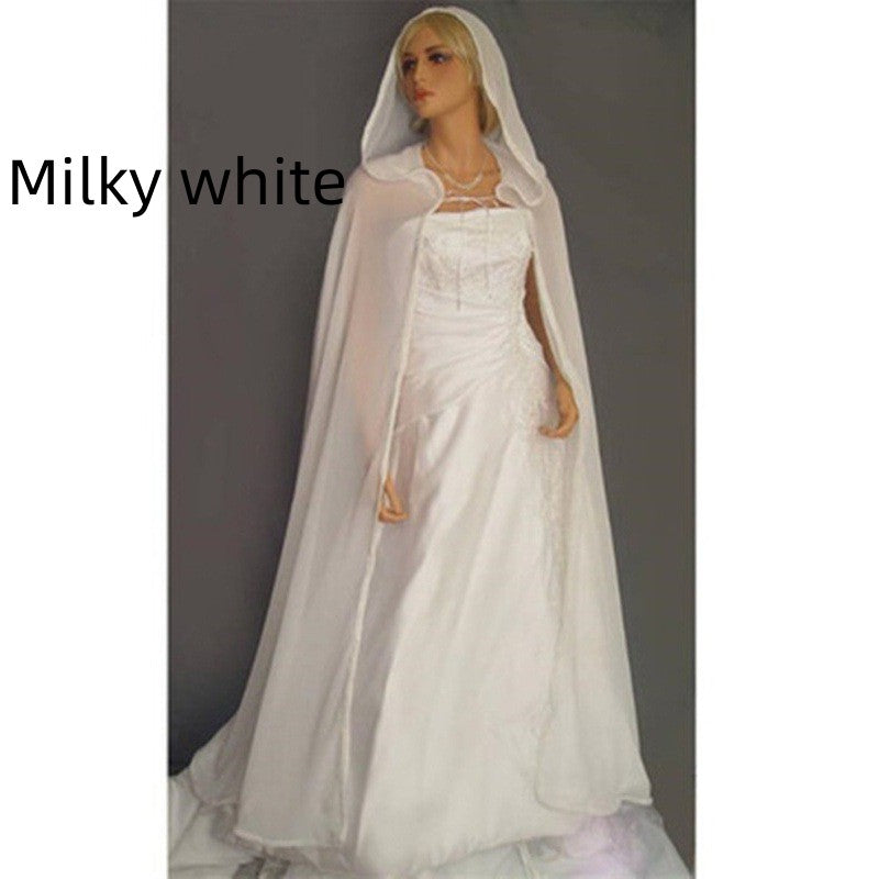 Chiffon Translucent Cape Hooded Shawl Girl
