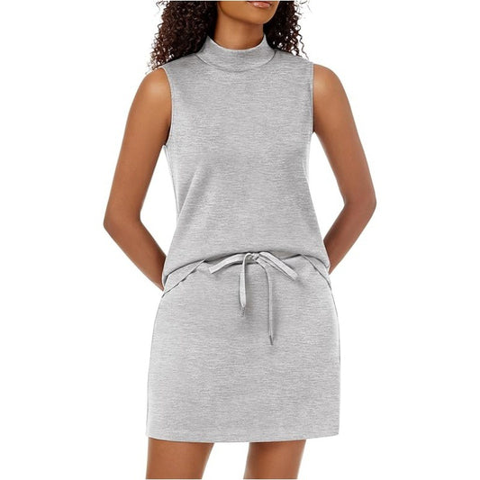 Stylish Casual Mock-neck Sleeveless Sporty Tennis Set