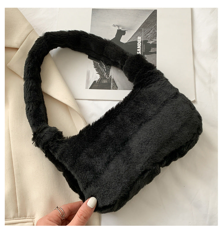 Efterårs- og Vinter Pels Skuldertaske/Underarms Lille Taske til Kvinder