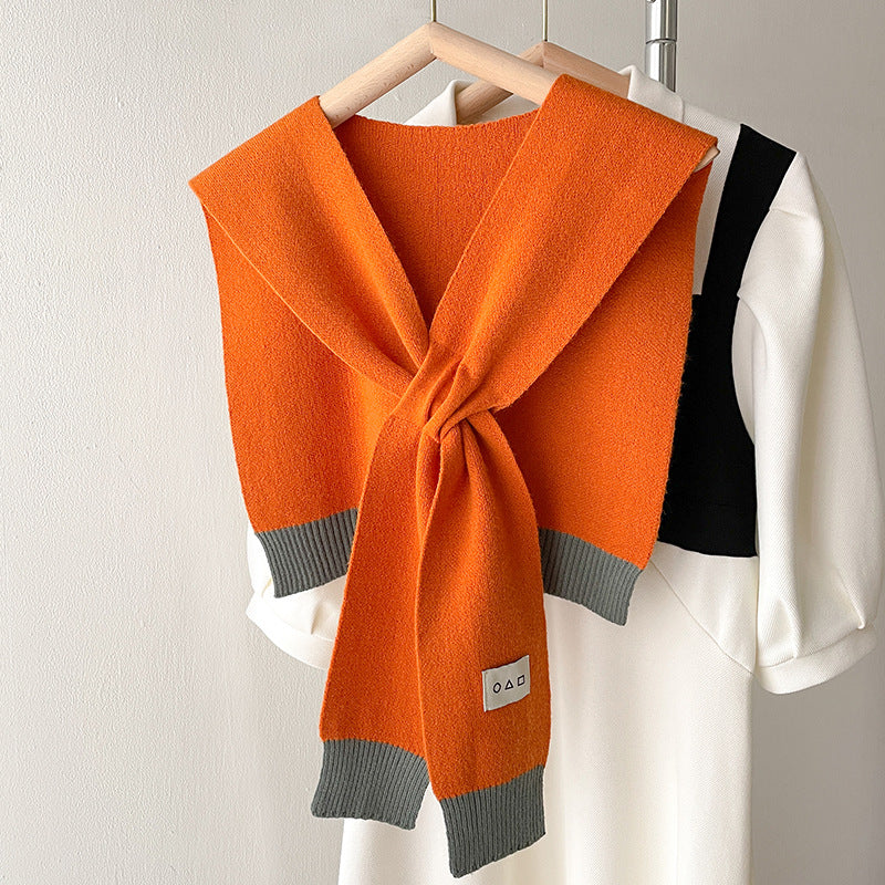 Shirt With Small Shawl Shirt Green Scarf Woolen Shoulder
