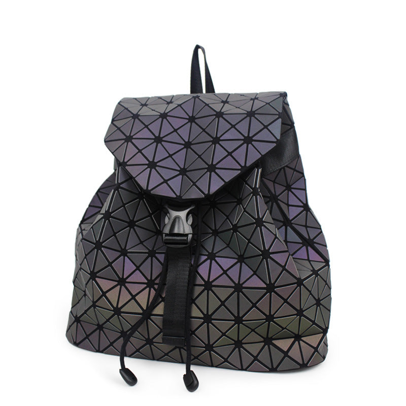 Geometrisk lysende rygsæk - Syet design - Studenterrygsæk - Mode