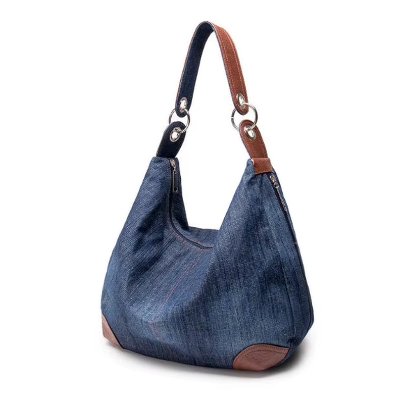 2025 Luxury Women's Denim Handbag - Oversized Blue Jean Tote and Crossbody Shoulder Bag