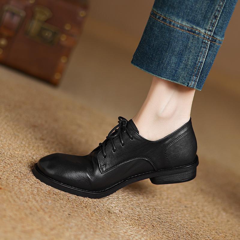 British Style Lace-up Leather Shoes