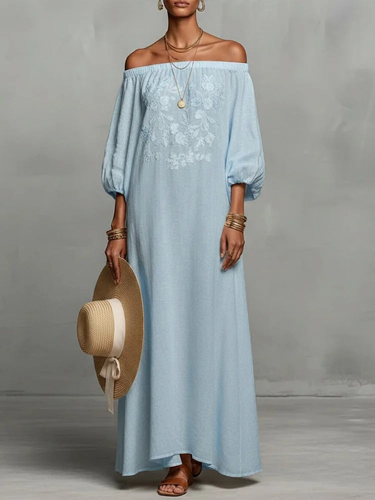 Off-shoulder Long Dress Vacation Dress