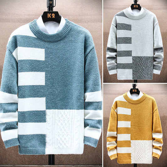 Herre Afslappet Rundhals Langærmet Sweater