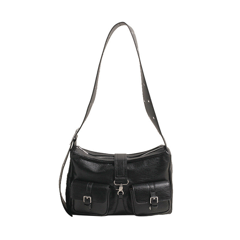 Large Capacity Locomotive Style Multi-pocket Shoulder Bag