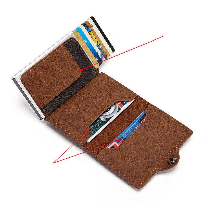 Anti-theft Brush Positioning Multi-card Aluminum Alloy Card Holder