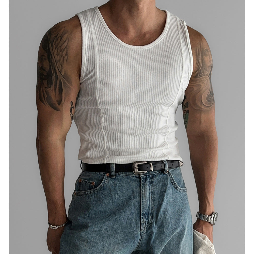 Men's Summer Running Quick-drying Fitness Sleeveless Sports Vest Top