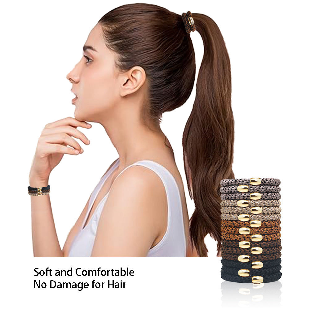 15 Pieces Embroidery Thread Twist High Elastic Hair Bands Women's Rubber Bands Hair Rope Hair Accessories