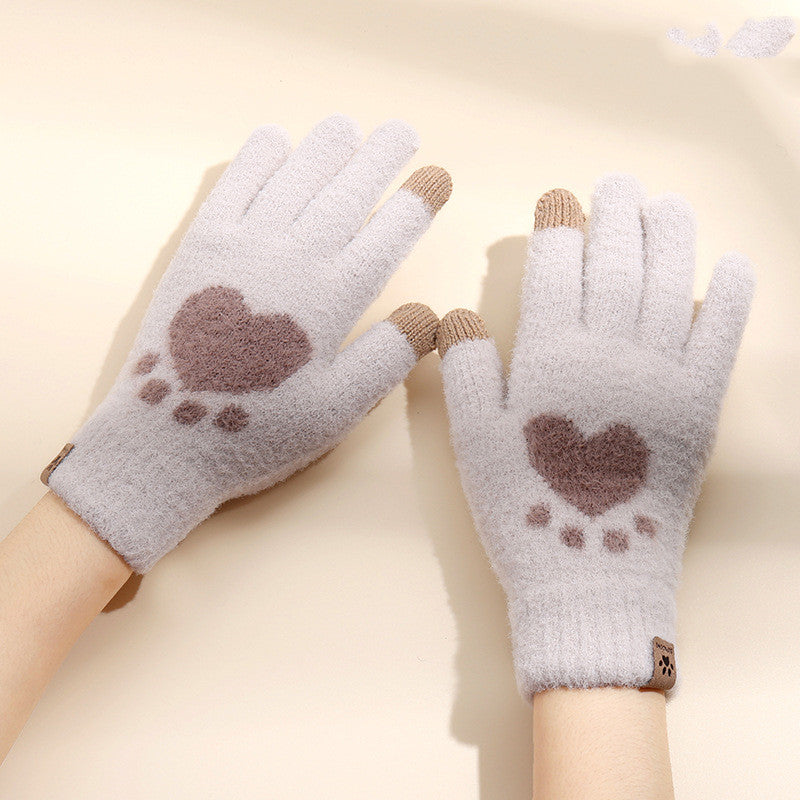 Touch Screen Cat Claw Warm Gloves