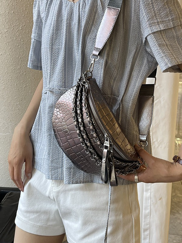 Stone Pattern Messenger Bag Female Temperament Wide Shoulder Temperament