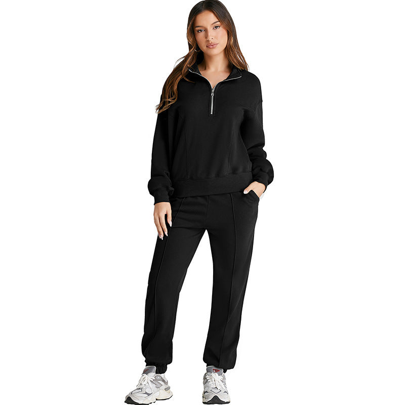 Shiying AutumnWinter New Solid-Color Sporty Casual Womens Set