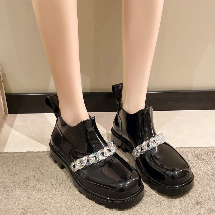Women's Outerwear Fashion Chain Platform Rain Boots