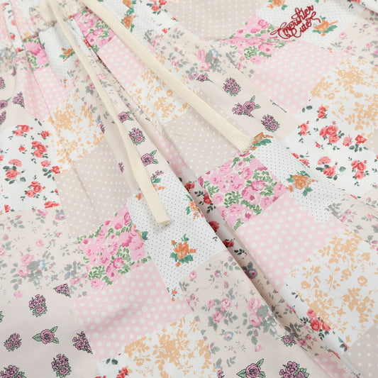 Amerikanske retro hot girl blomstrede ternede afslappede bukser