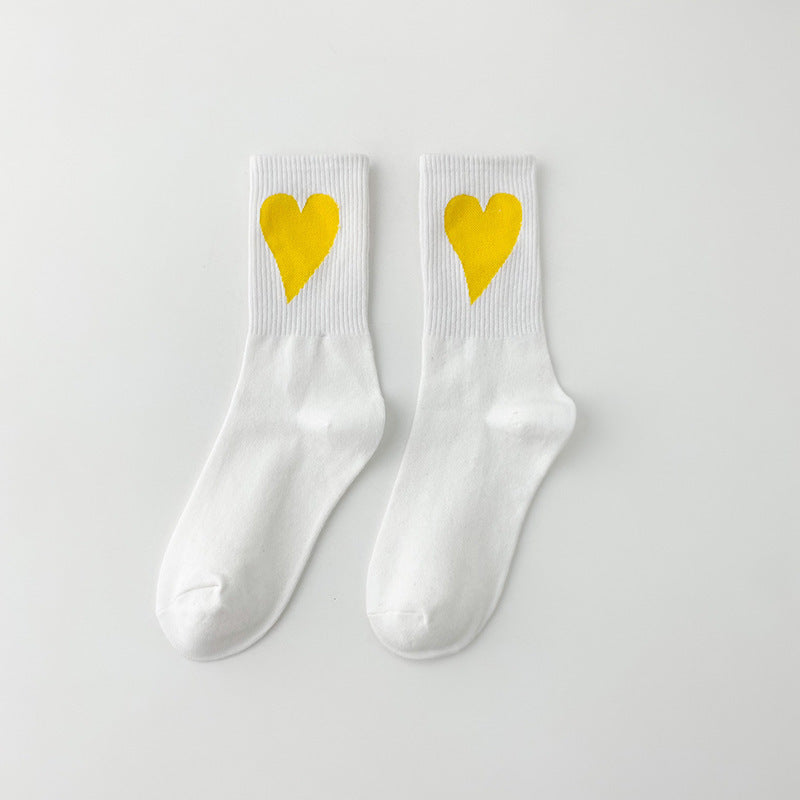 Socks Women's Big Love Medium Tube Macaron Color