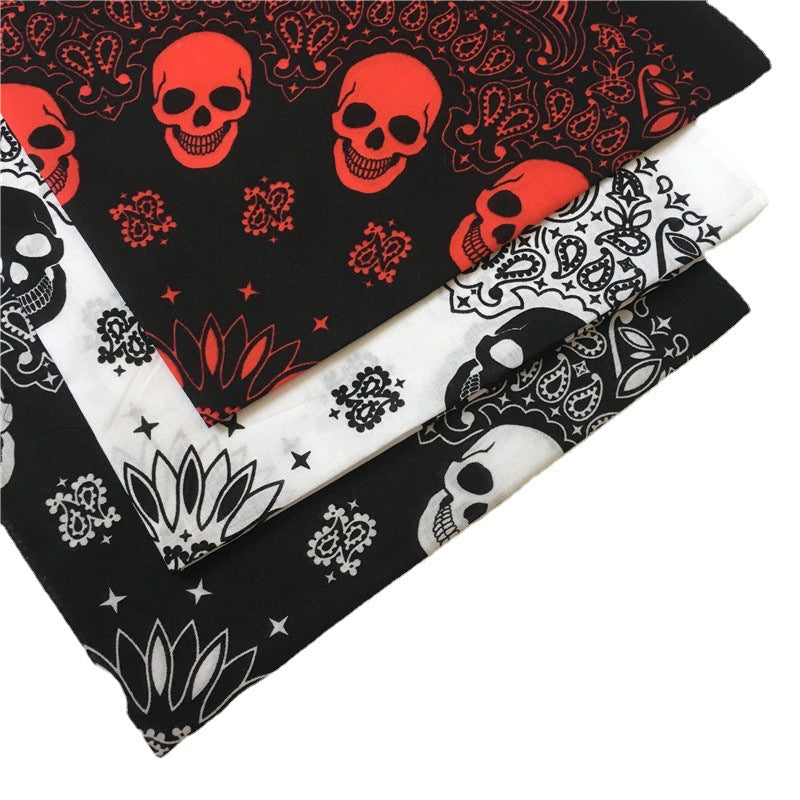 cotton  Kerchief Skull Print Scarf