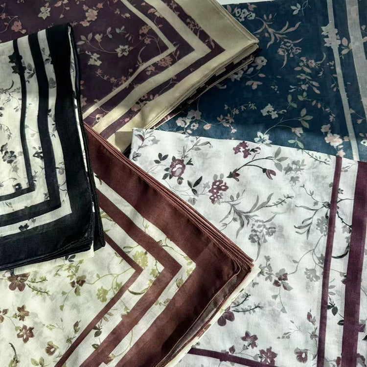 Classic Small Flower Digital Printing Scarf