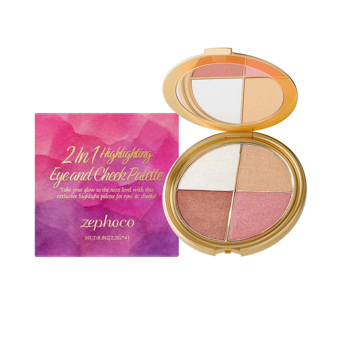 Everyday Portable Multi-use Natural Makeup Palette For Eyes And Cheeks