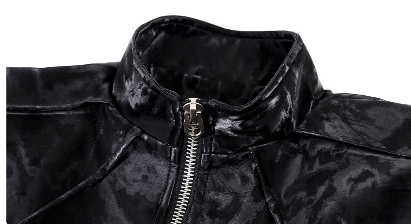 Punk Black Motorcycle Leather Jacket