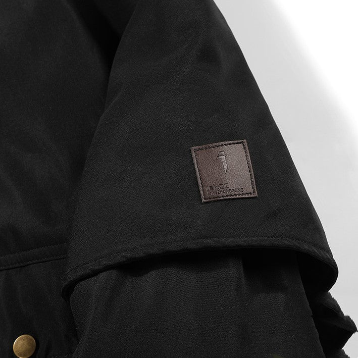 Autumn And Winter Personality Color Blocking Retro Hooded Jacket Men