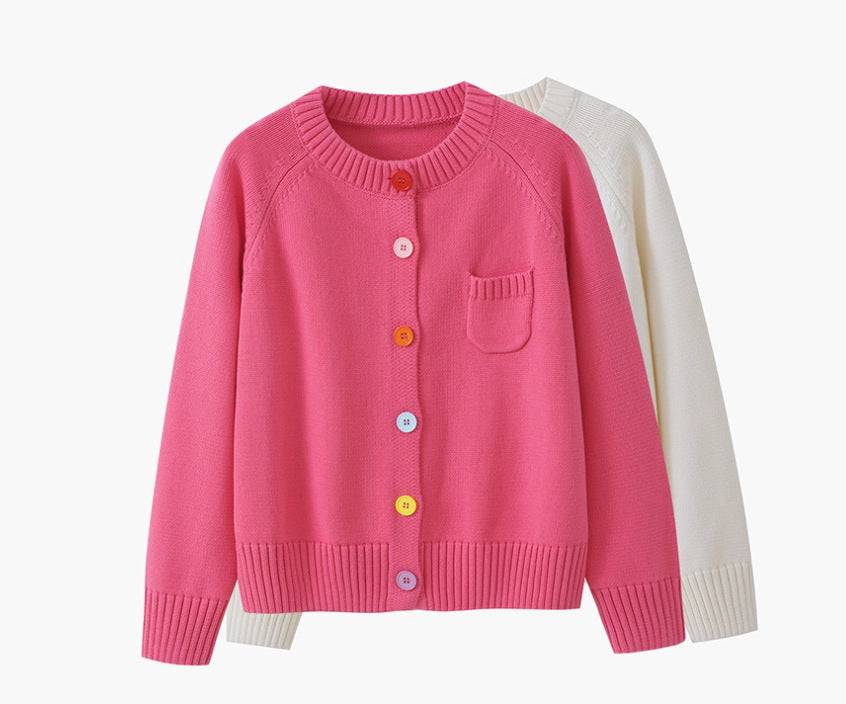 Womens Crew-neck Cardigan Sweater Jacket