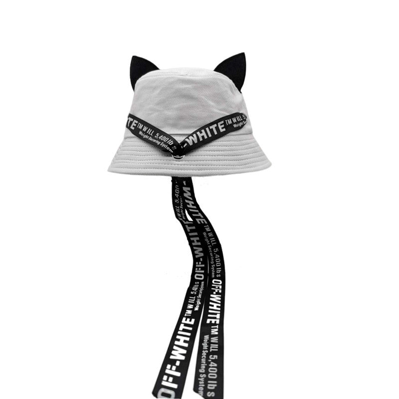 Cat Ears Girl Ribbon Bucket Hat