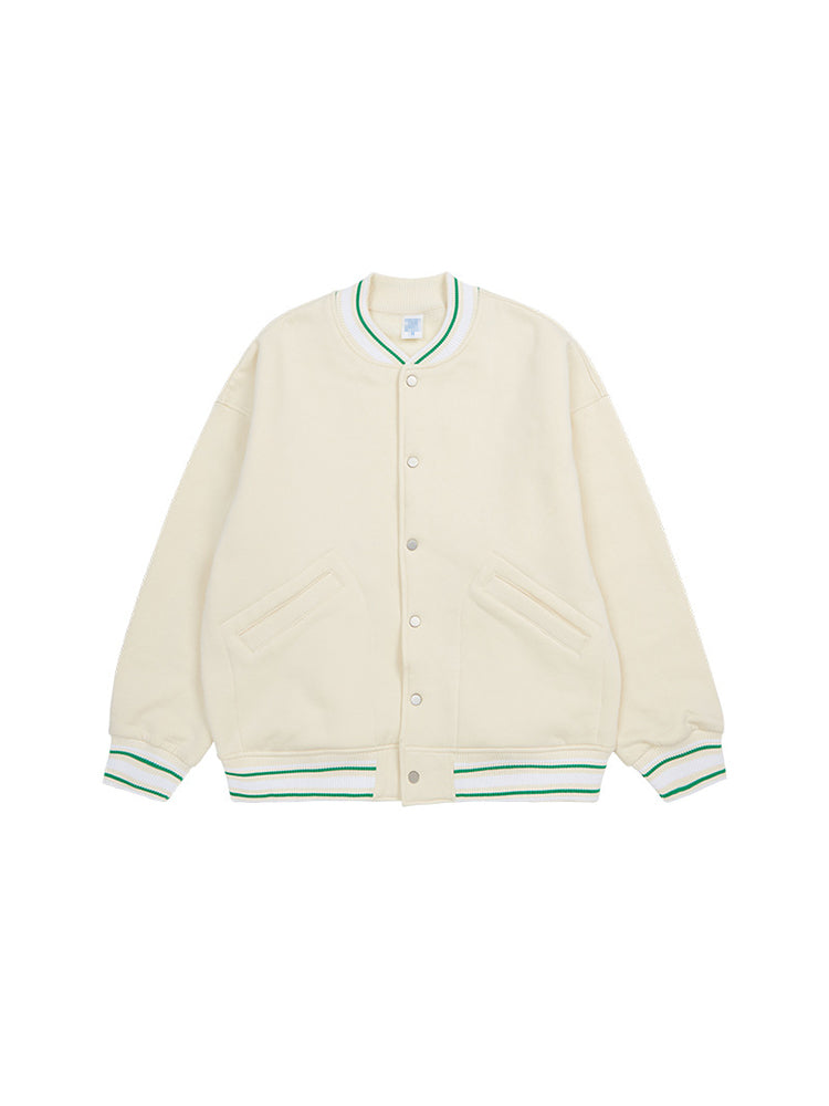 Basic Solid Color Cotton Jacket American Color Blocking Plus Cotton Button Bomber Suit