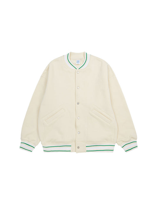 Basic Solid Color Cotton Jacket American Color Blocking Plus Cotton Button Bomber Suit
