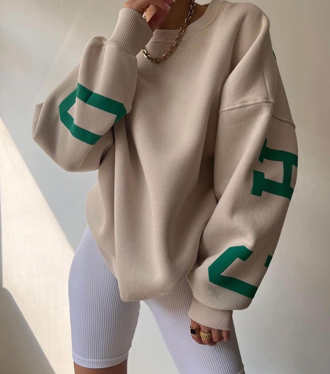 Dame Casual Mode Print Alsidig Langærmet Sweatshirt