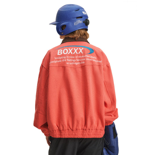 American Retro Alphabet Embroidered Baseball Uniform Jacket