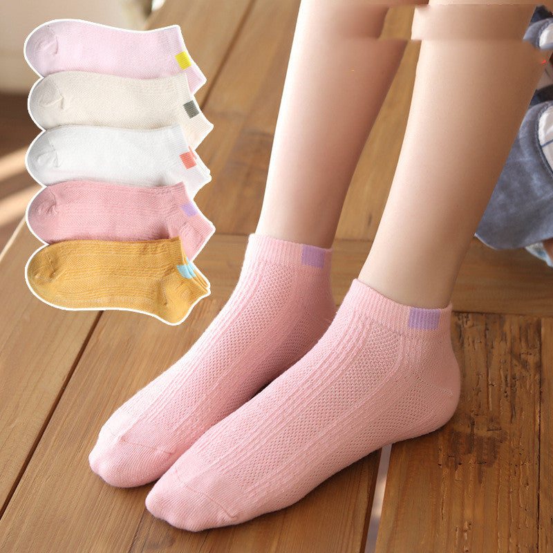 Summer Thin Shallow Mouth Boat Socks Ladies Cotton Socks