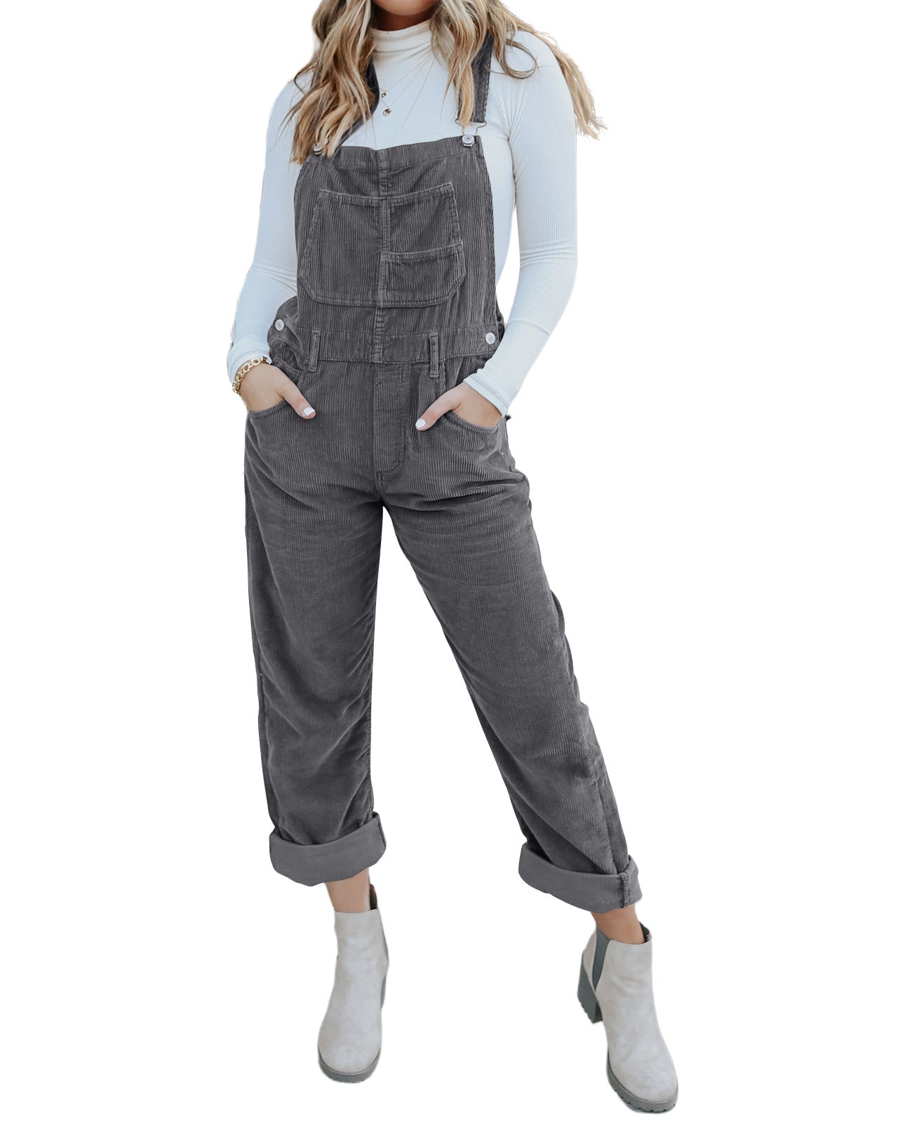 Brown Trousers Pure Color Cotton Lantern
