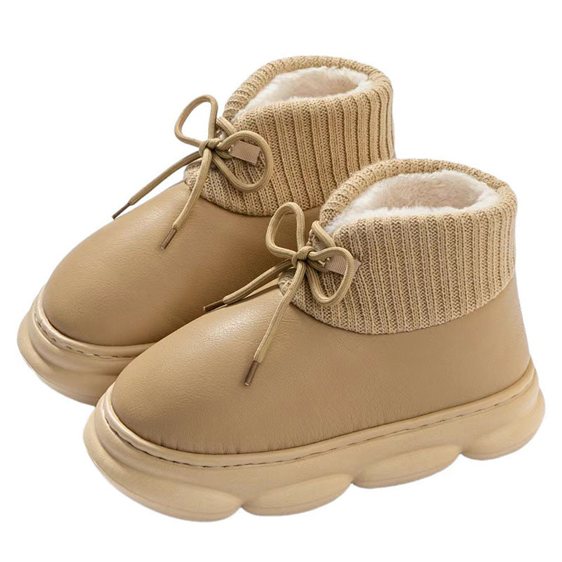 Waterproof High-top Cotton Slippers Women's Winter