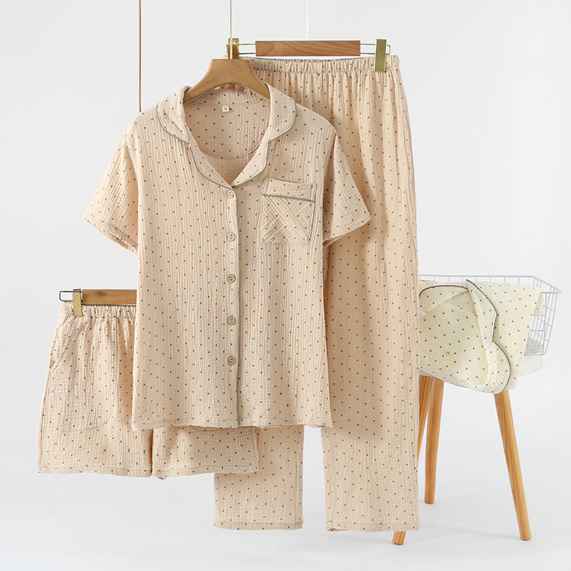 Women's Crepe Cotton Yarn Fashion Three-piece Set