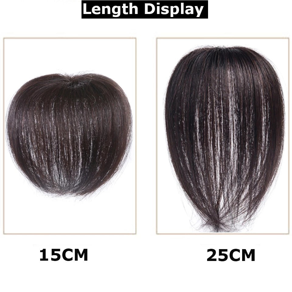 Women's Head Hair Replacement Center-parted Wig Air Side Bangs Two-card Straight Hair
