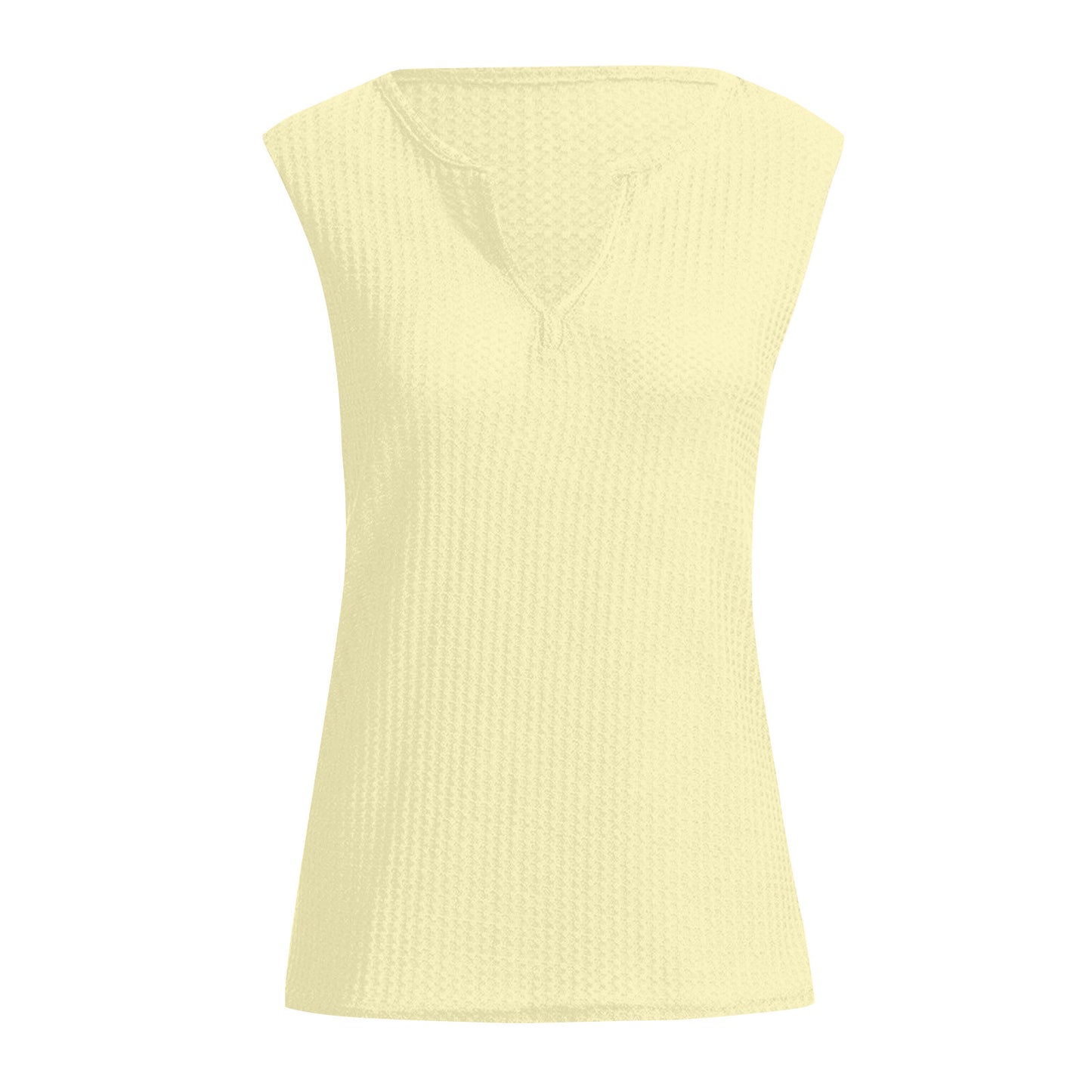 Plus Size Women's Waffle Casual Loose Vest