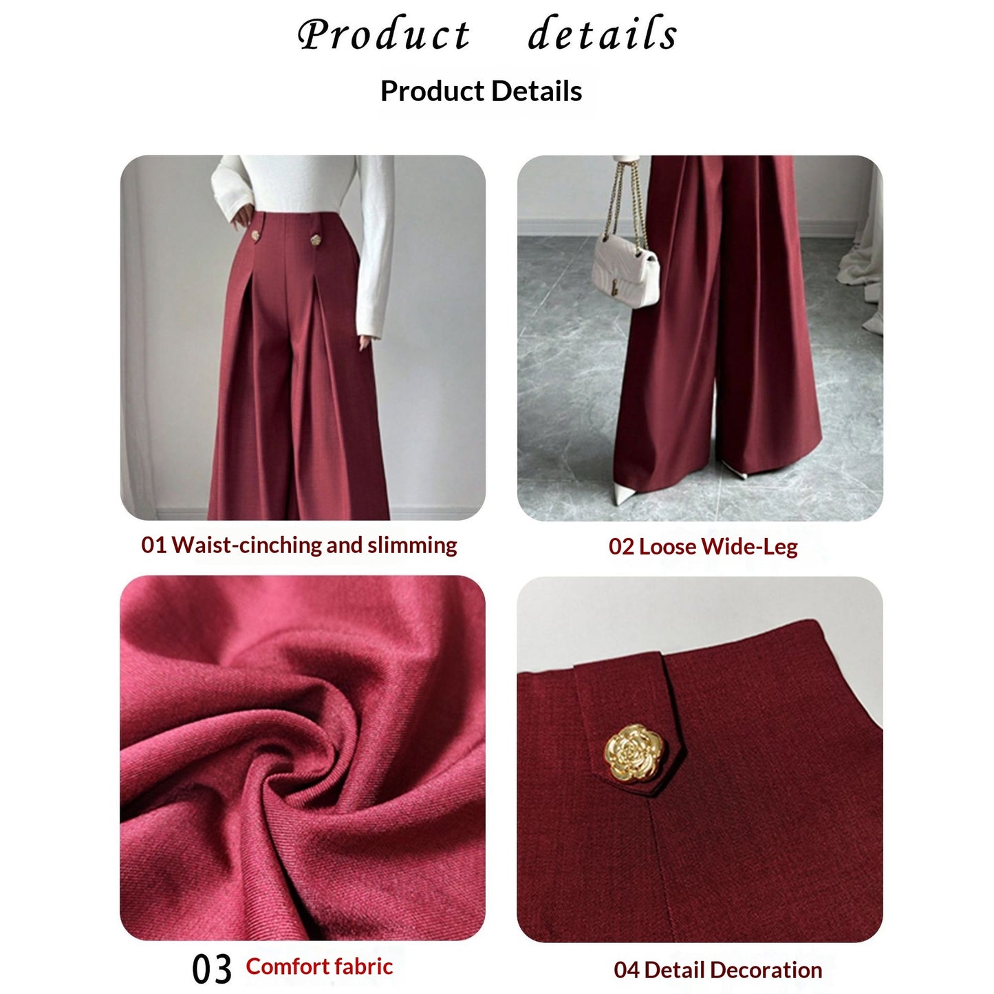 American-style Flowy High-end Wide-leg Pants