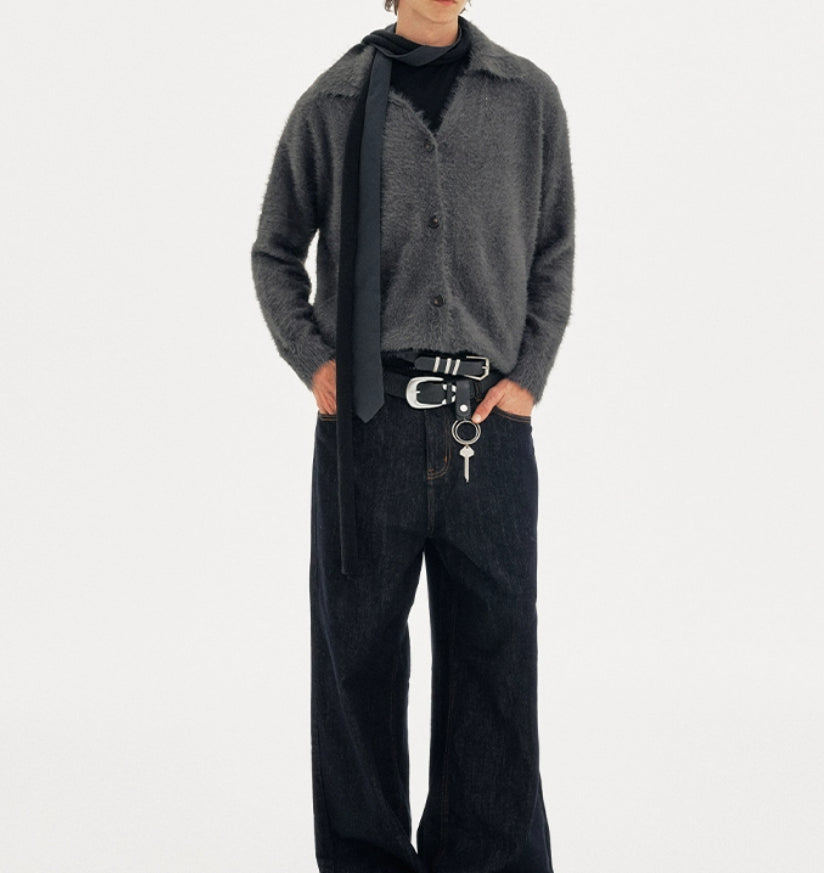 Retro Laid Back Soft V Neck Knit Sweater