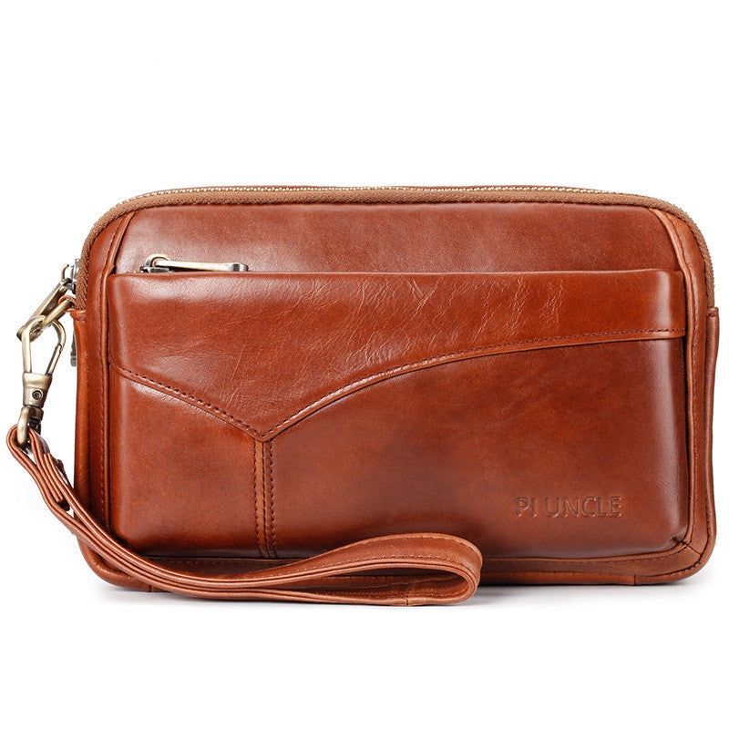Leather Men's Hand Wallet Multifunctional Handle
