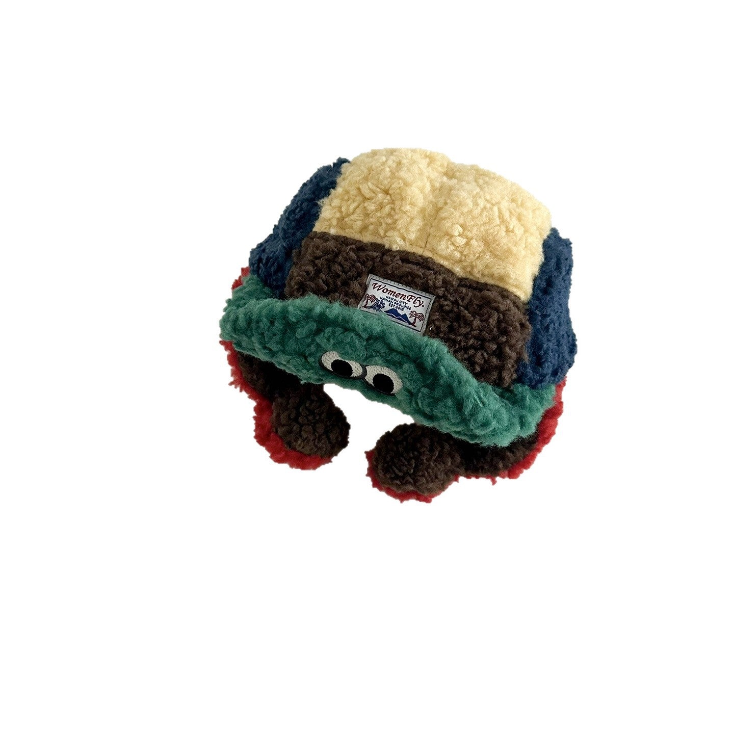 Outdoor Fleece Patchwork Warm Ear-Protecting Ski Baseball Cap For Cold Weather